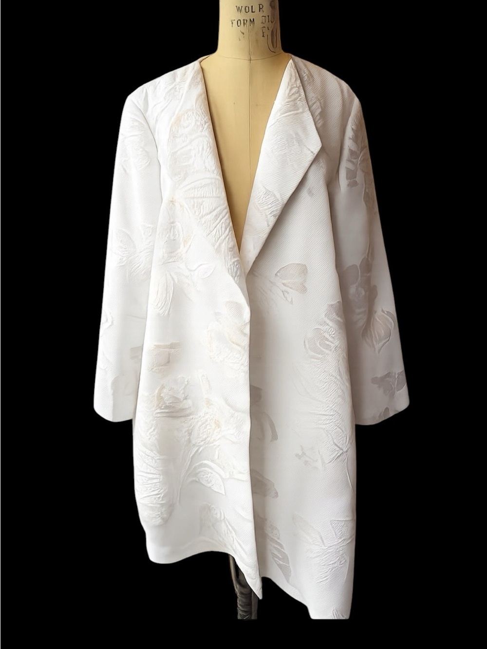 Lafayette 148 New York Floral Jacquard Silk Blend Topper Coat XL